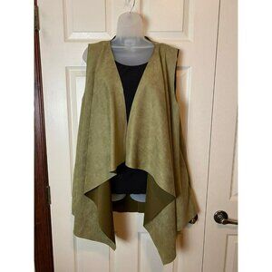 Ladies Vintage L&B Ranch Leather Vest Size Large